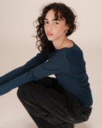 Stanley Petrol Blue Boat Neck Top