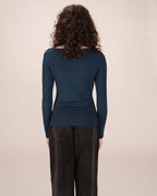 Stanley Petrol Blue Boat Neck Top