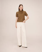 Olive Funnel Neck Jumper Saule