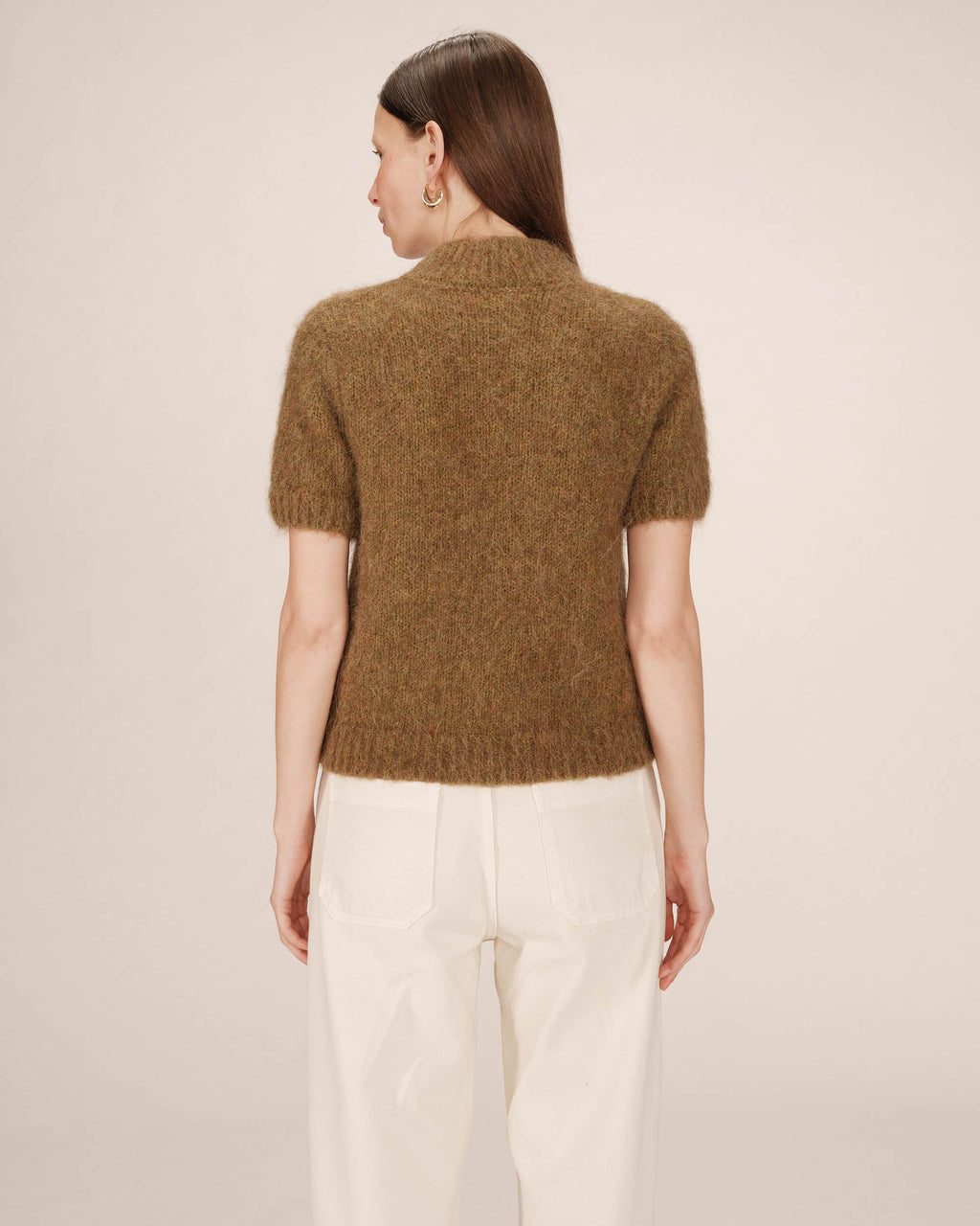 Olive Funnel Neck Jumper Saule