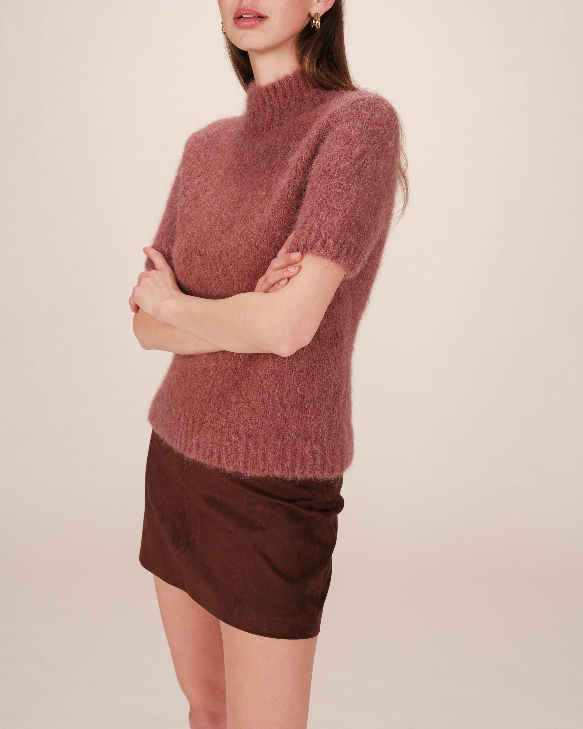 Pull Col Montant Terracotta Saule