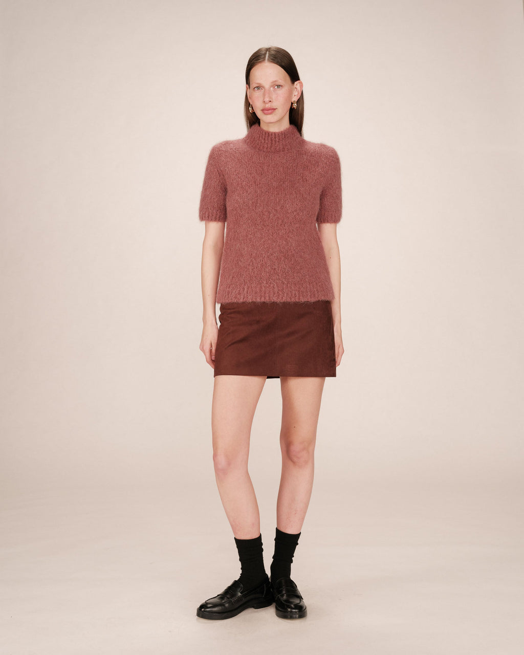 Pull Col Montant Terracotta Saule