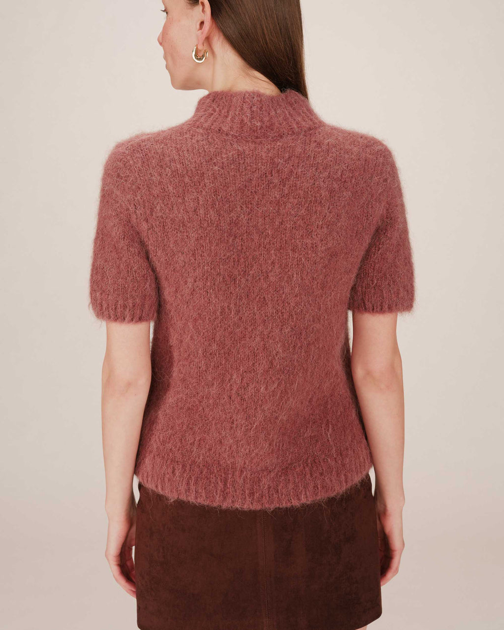 Pull Col Montant Terracotta Saule