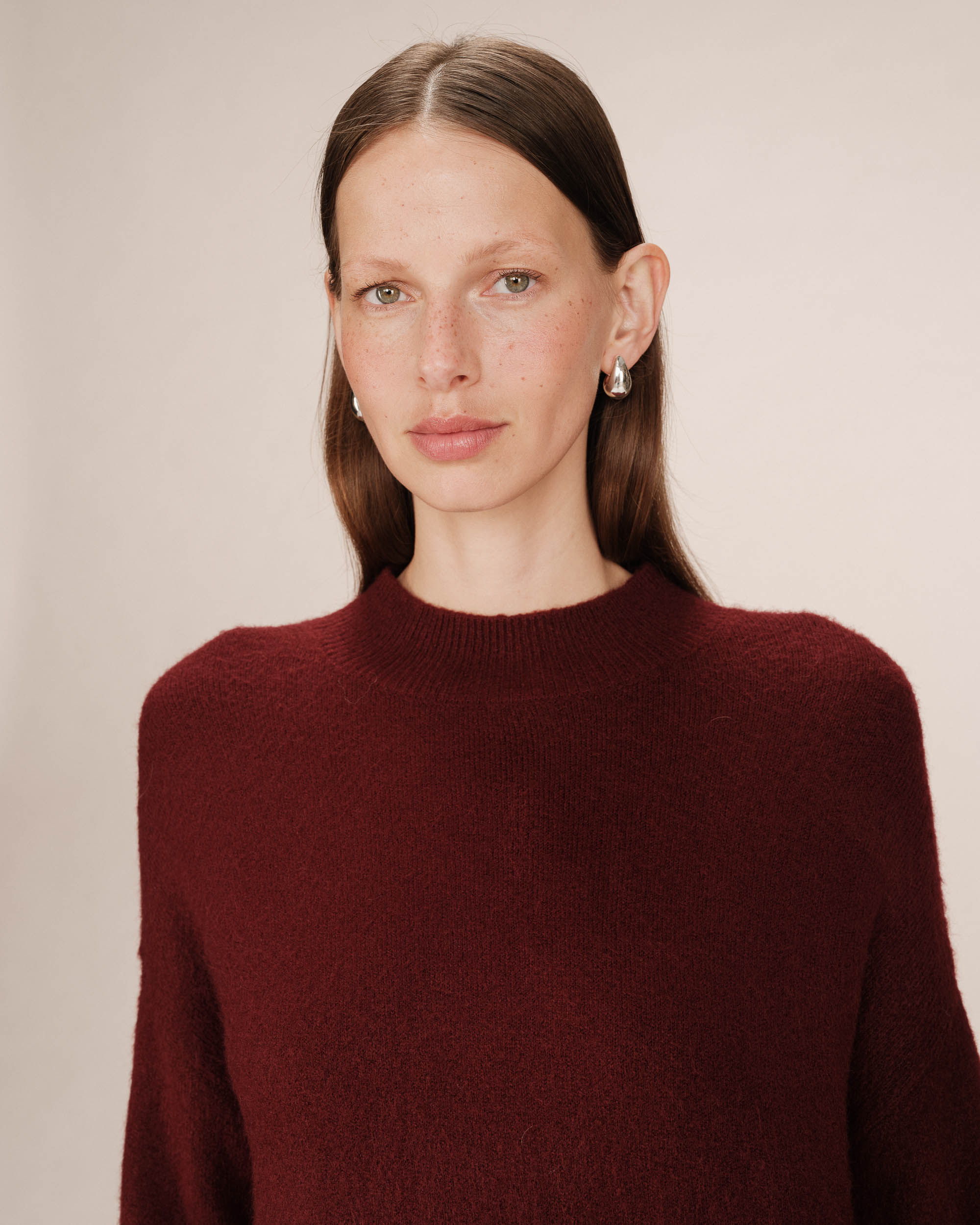 Pull Col Montant Bordeaux Salty