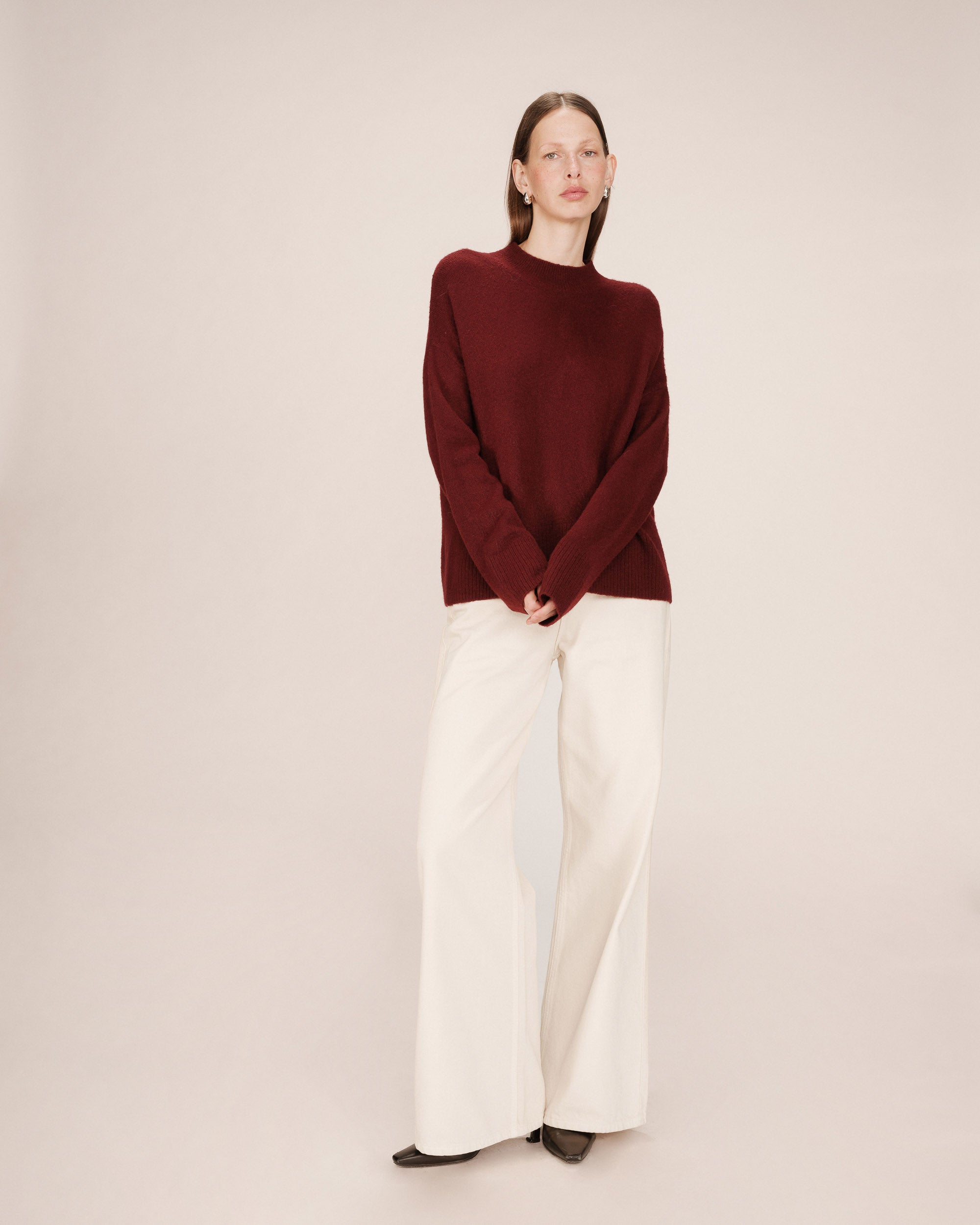 Pull Col Montant Bordeaux Salty