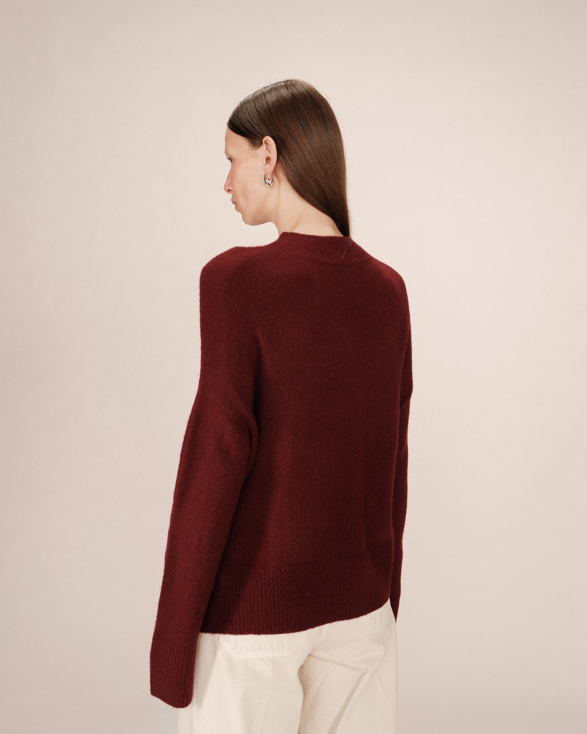 Pull Col Montant Bordeaux Salty