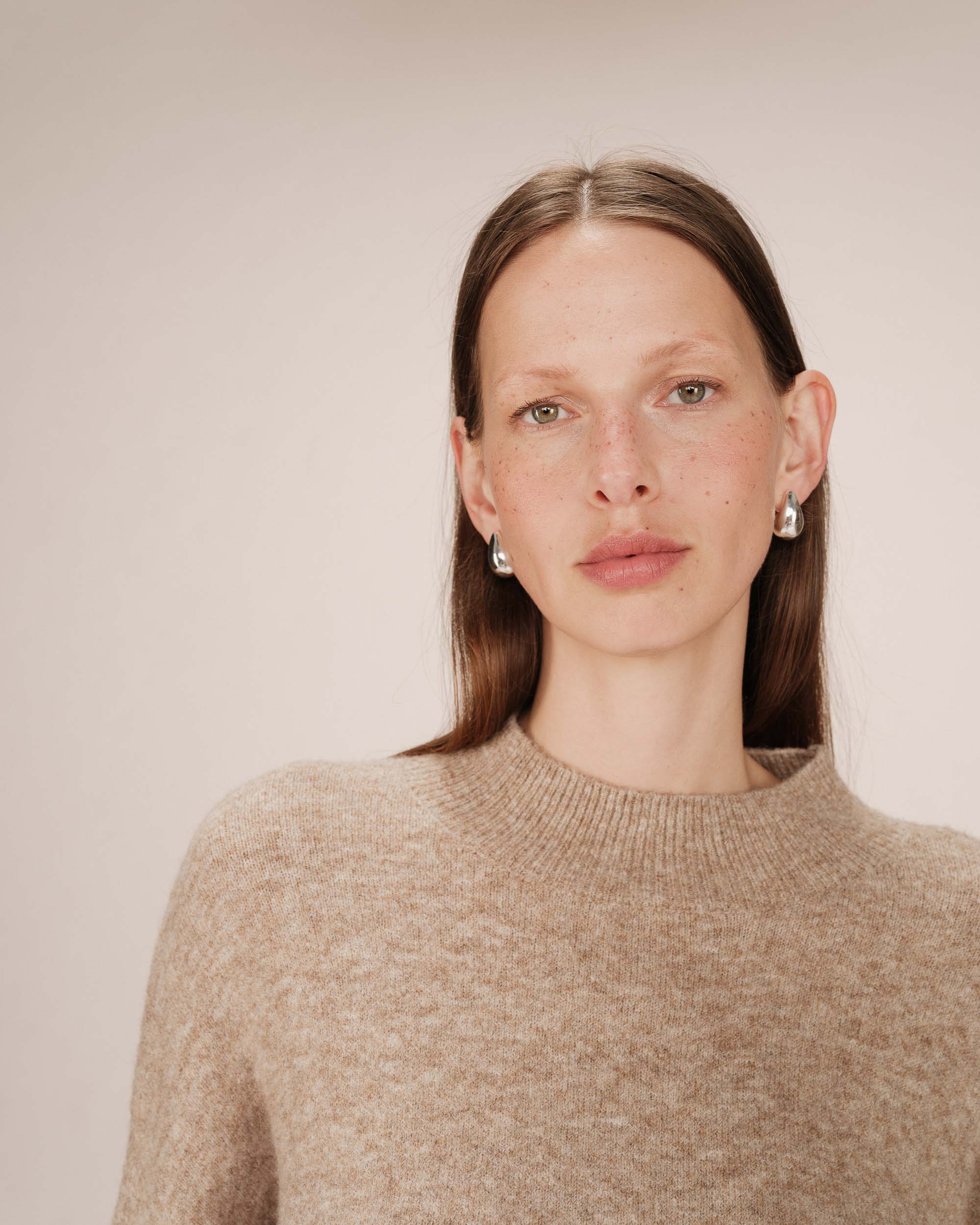 High-Neck Jumper Greige Salty
