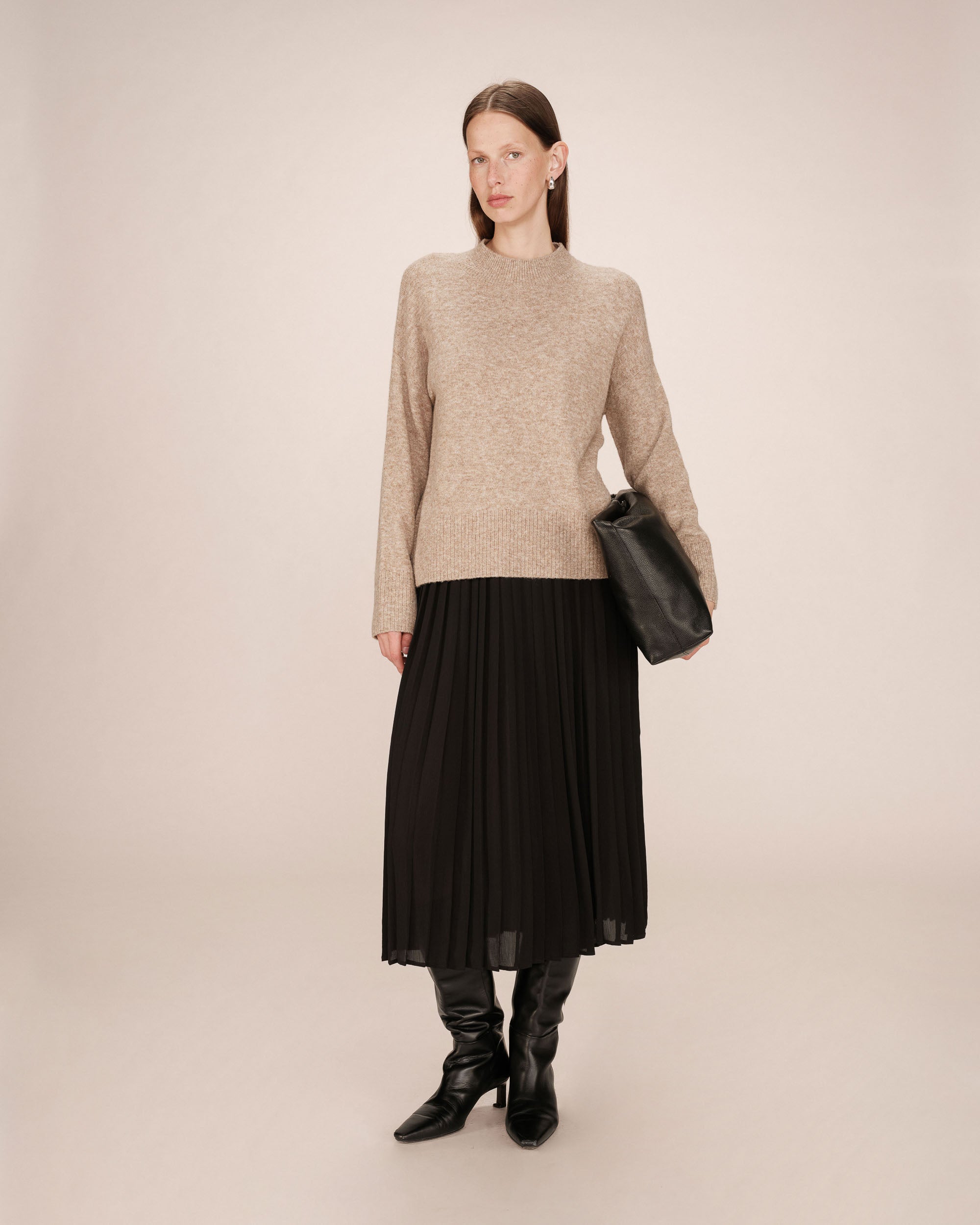 High-Neck Jumper Greige Salty