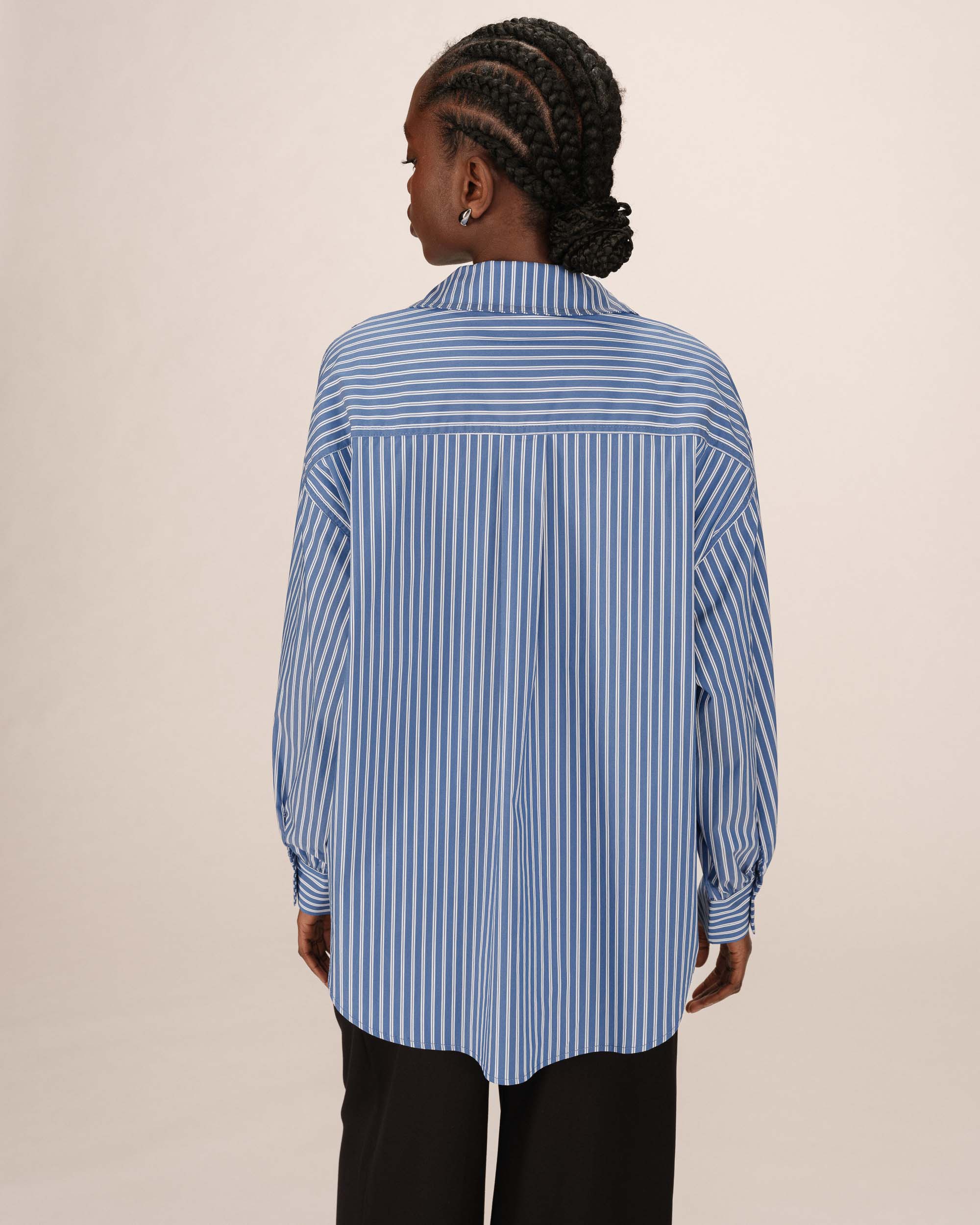 Chemise A Rayures Bleu Fossile Sorbet