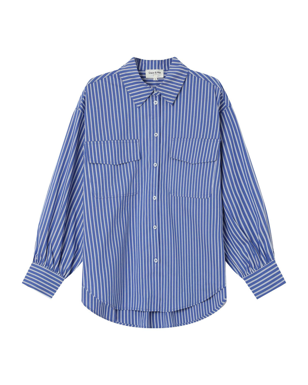 Chemise A Rayures Bleu Fossile Sorbet