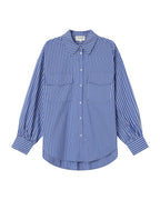 Chemise A Rayures Bleu Fossile Sorbet