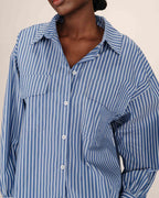 Chemise A Rayures Bleu Fossile Sorbet