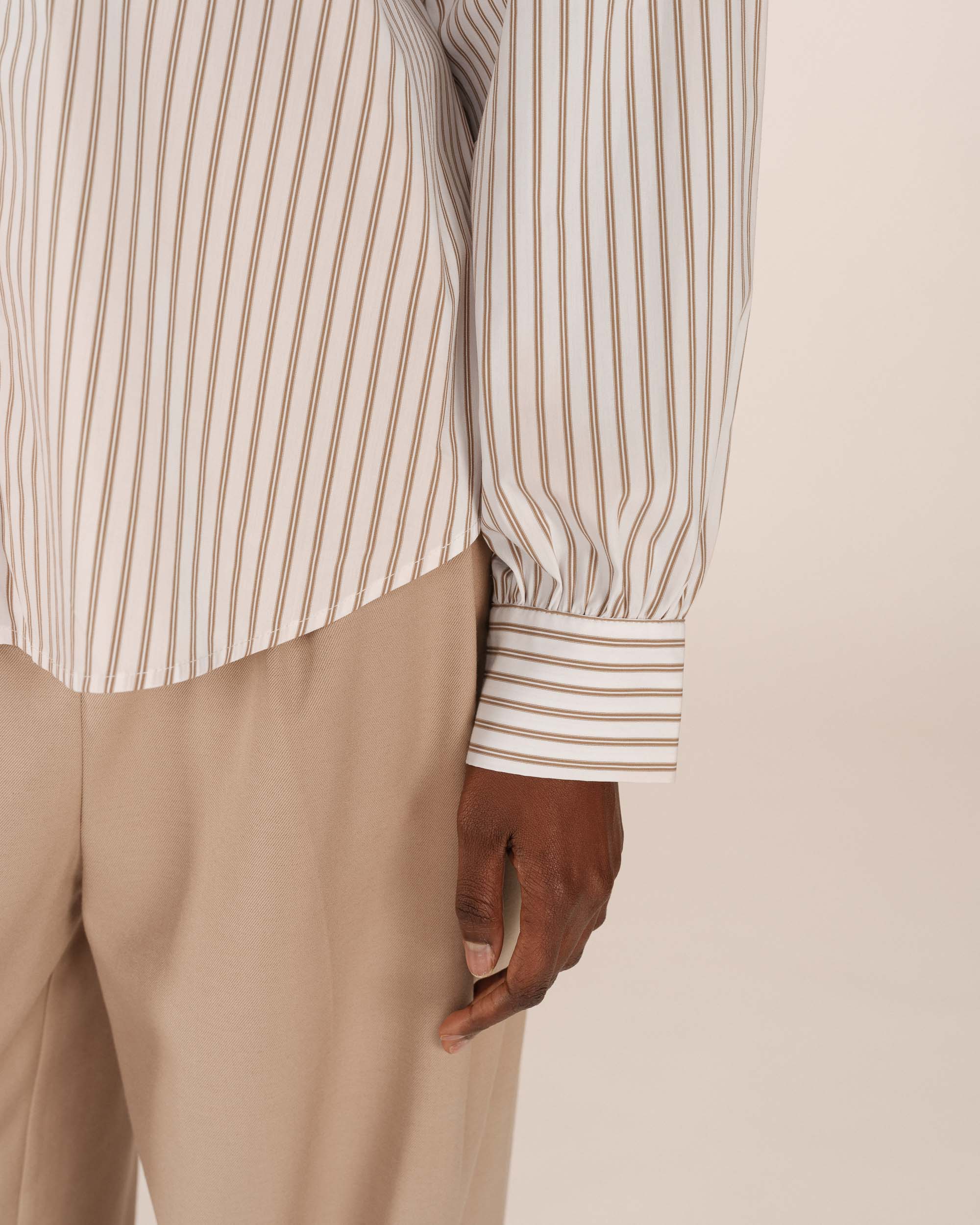 Chemise A Rayures Greige Sorbet