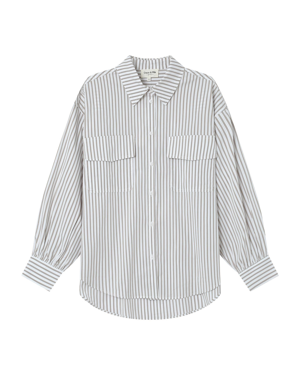 Chemise A Rayures Greige Sorbet