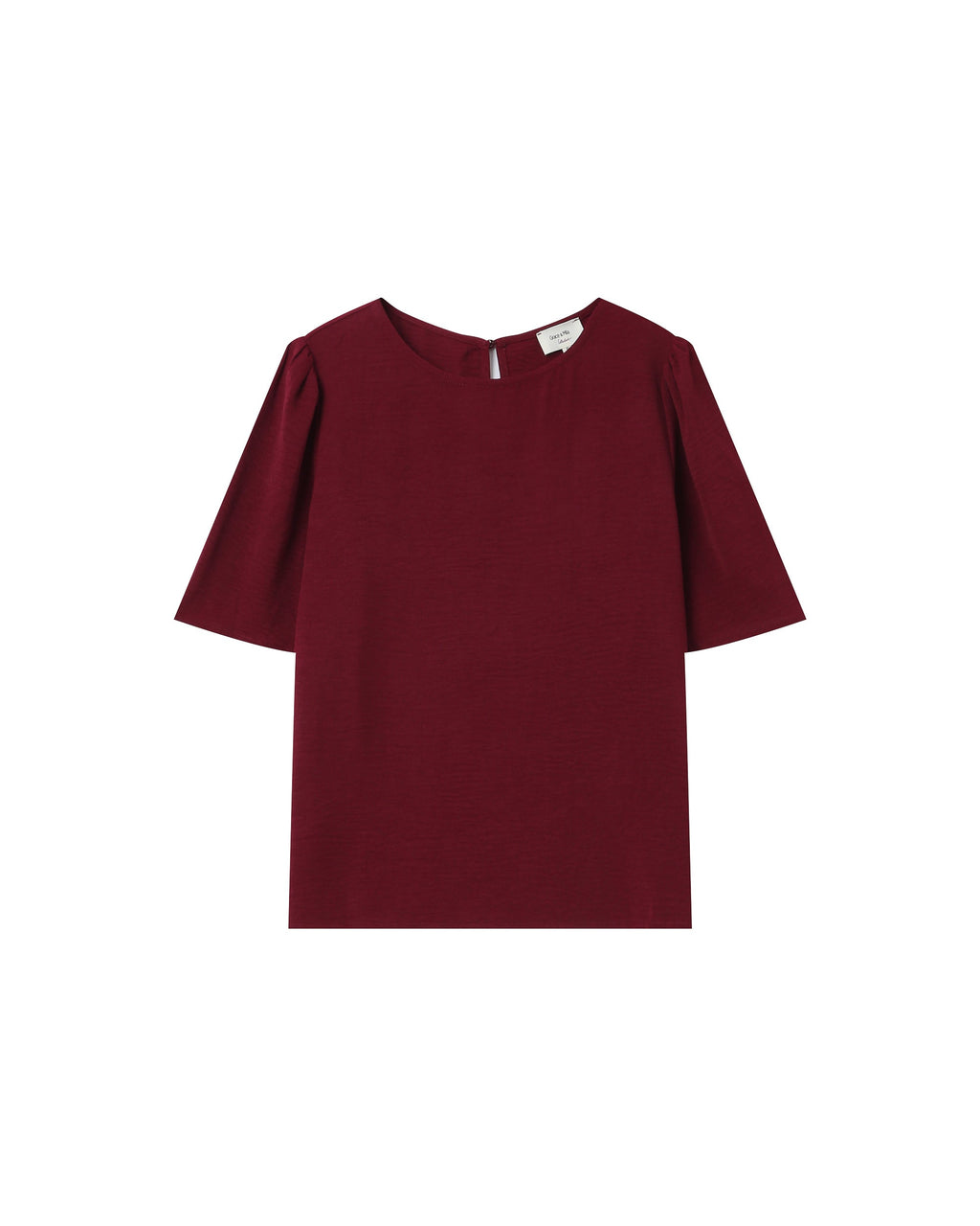 Fluid Round-Neck Top Bordeaux Shine