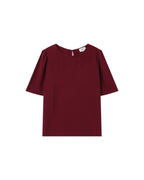 Fluid Round-Neck Top Bordeaux Shine