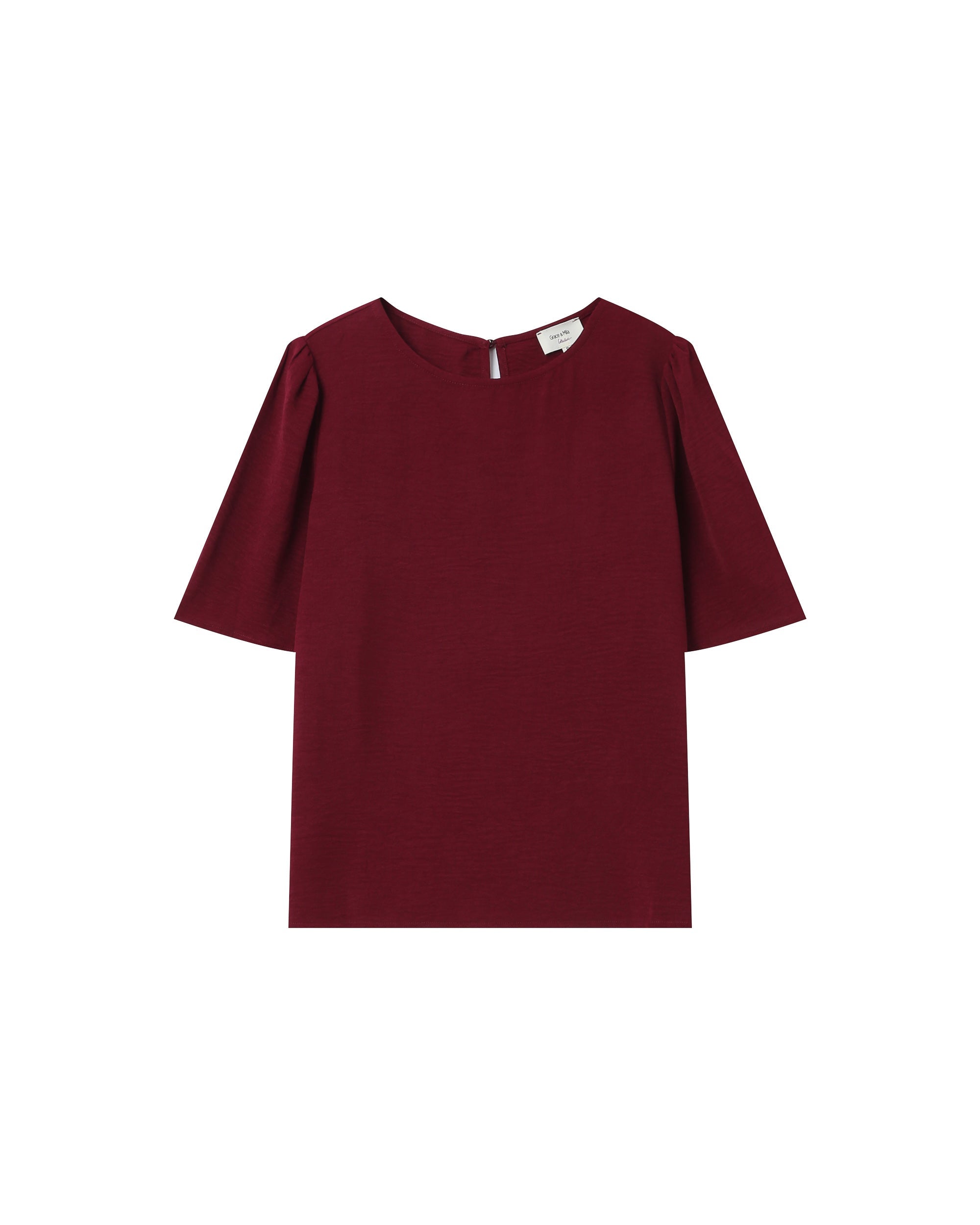 Fluid Round-Neck Top Bordeaux Shine