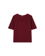 Fluid Round-Neck Top Bordeaux Shine