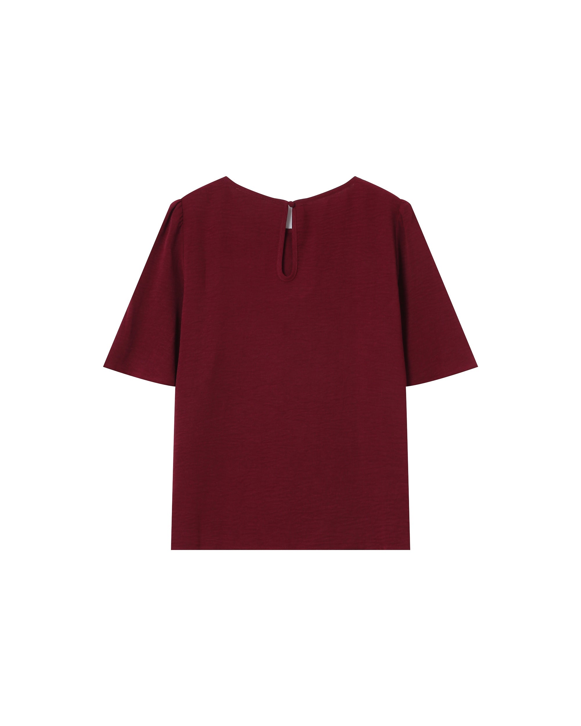 Fluid Round-Neck Top Bordeaux Shine
