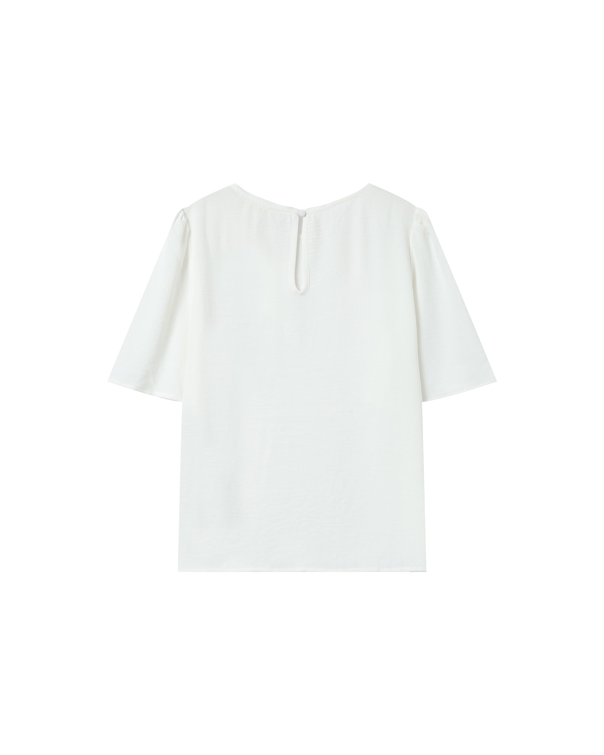 Top Fluide Col Rond Ivoire Shine
