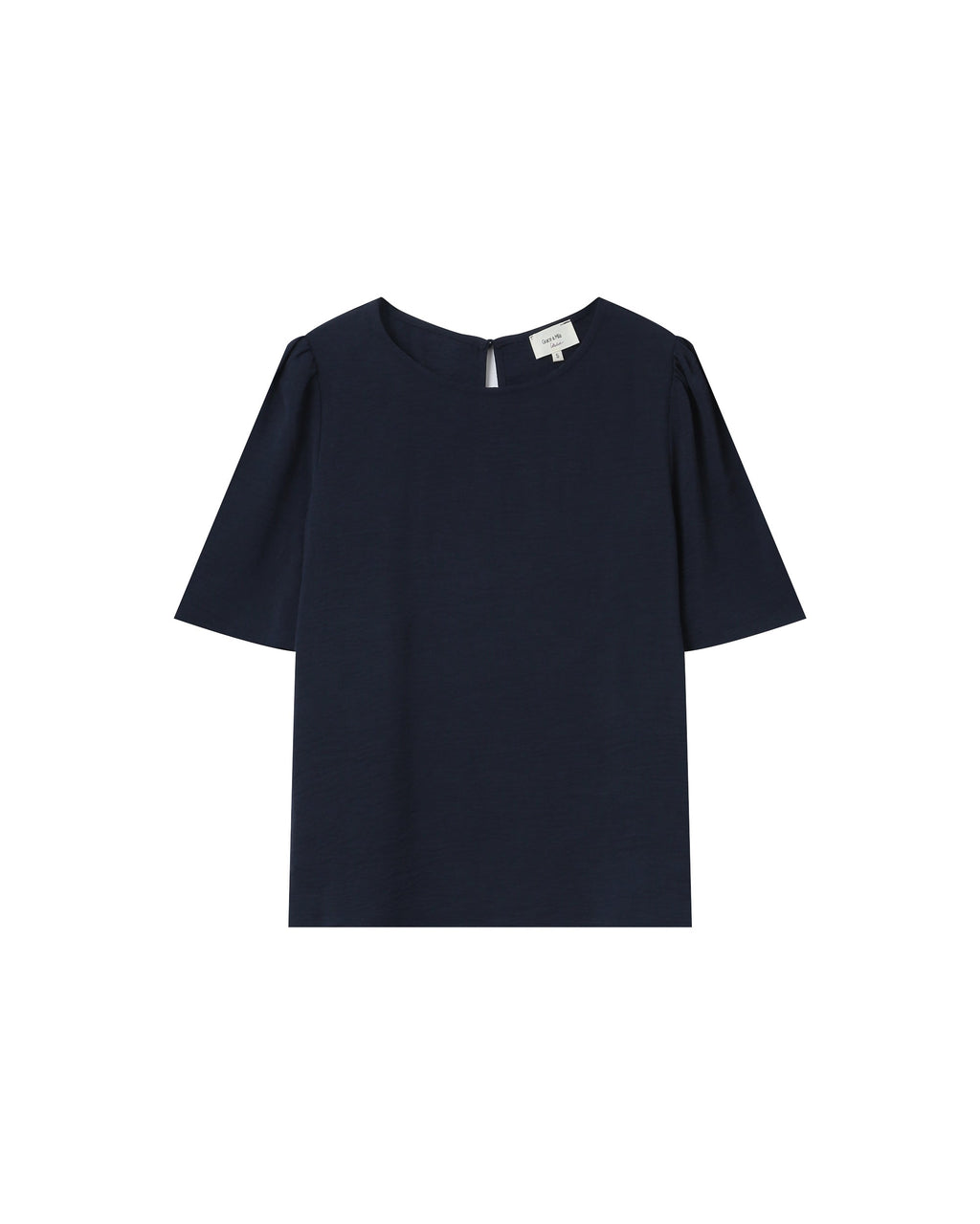 Top Fluide Col Rond Marine Shine