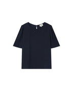 Top Fluide Col Rond Marine Shine