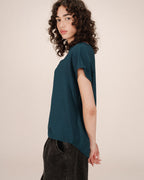 Fluid V-Neck Top Emerald Season