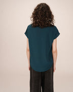 Fluid V-Neck Top Emerald Season
