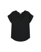 Fluid V-Neck Top Black Season