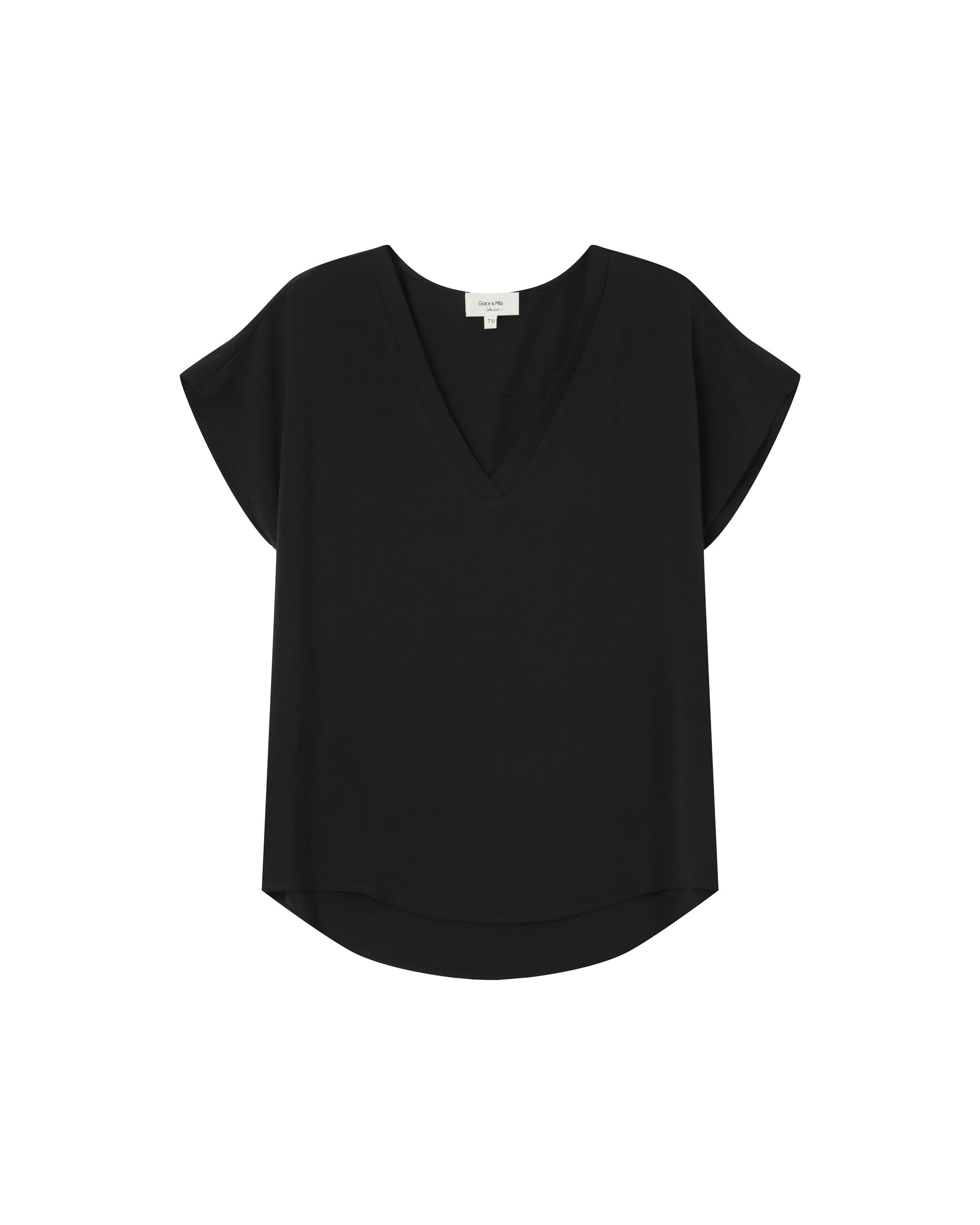 Fluid V-Neck Top Black Season