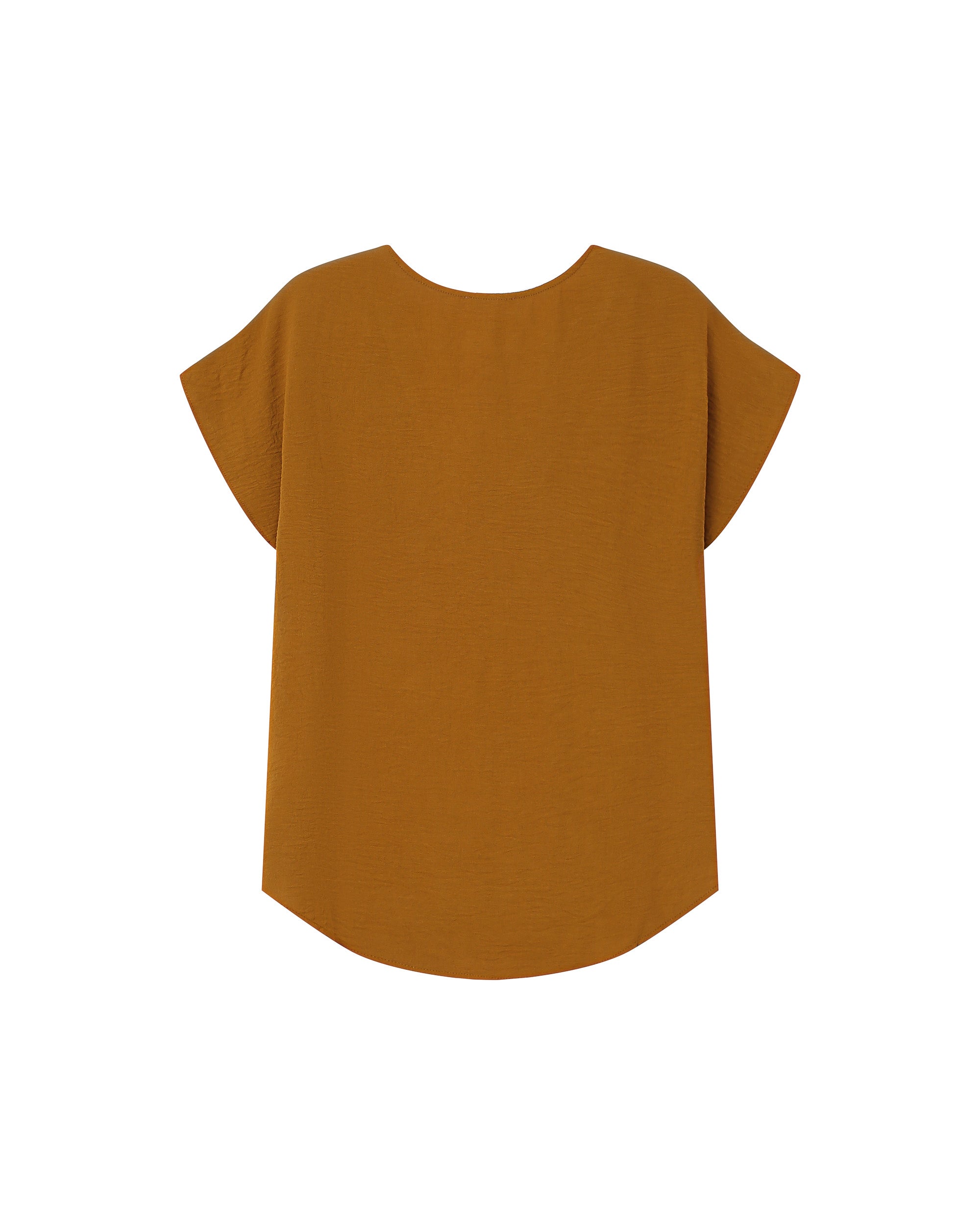 Fluid V-Neck Top Ochre Season