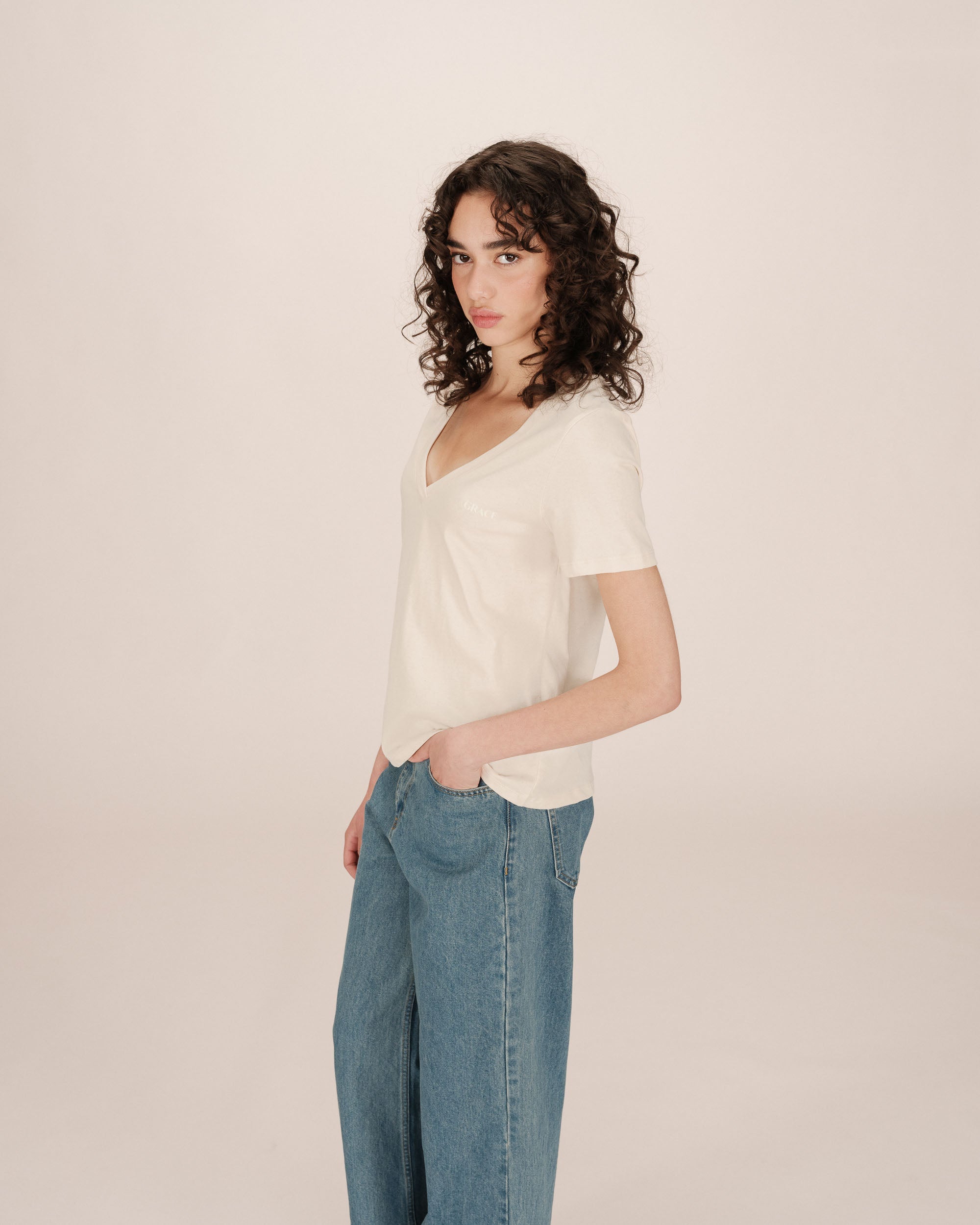 Samory Beige Message T-Shirt