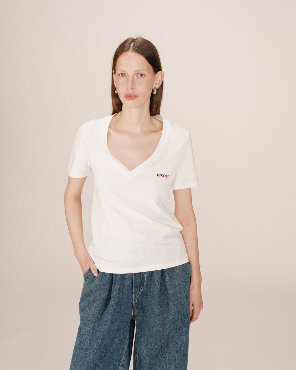 Ivory Slogan T-Shirt Samory