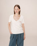 Ivory Slogan T-Shirt Samory