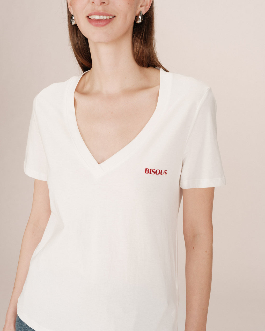 Ivory Slogan T-Shirt Samory