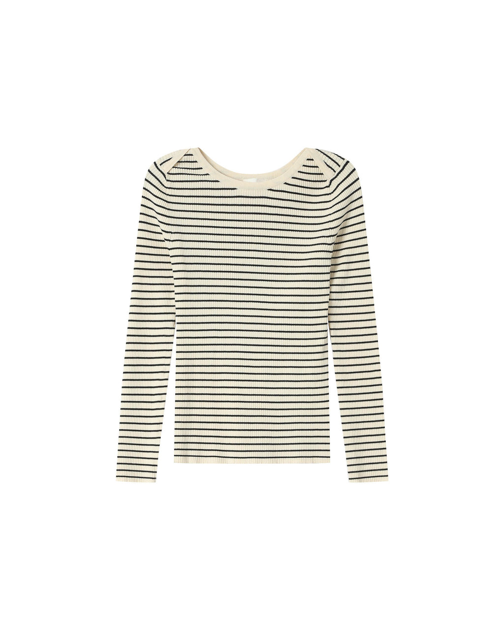 Pull A Rayures Marinières Ecru Samedi