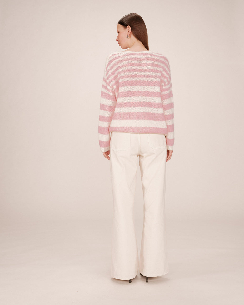 Pull A Rayures Cristal Rose Sand