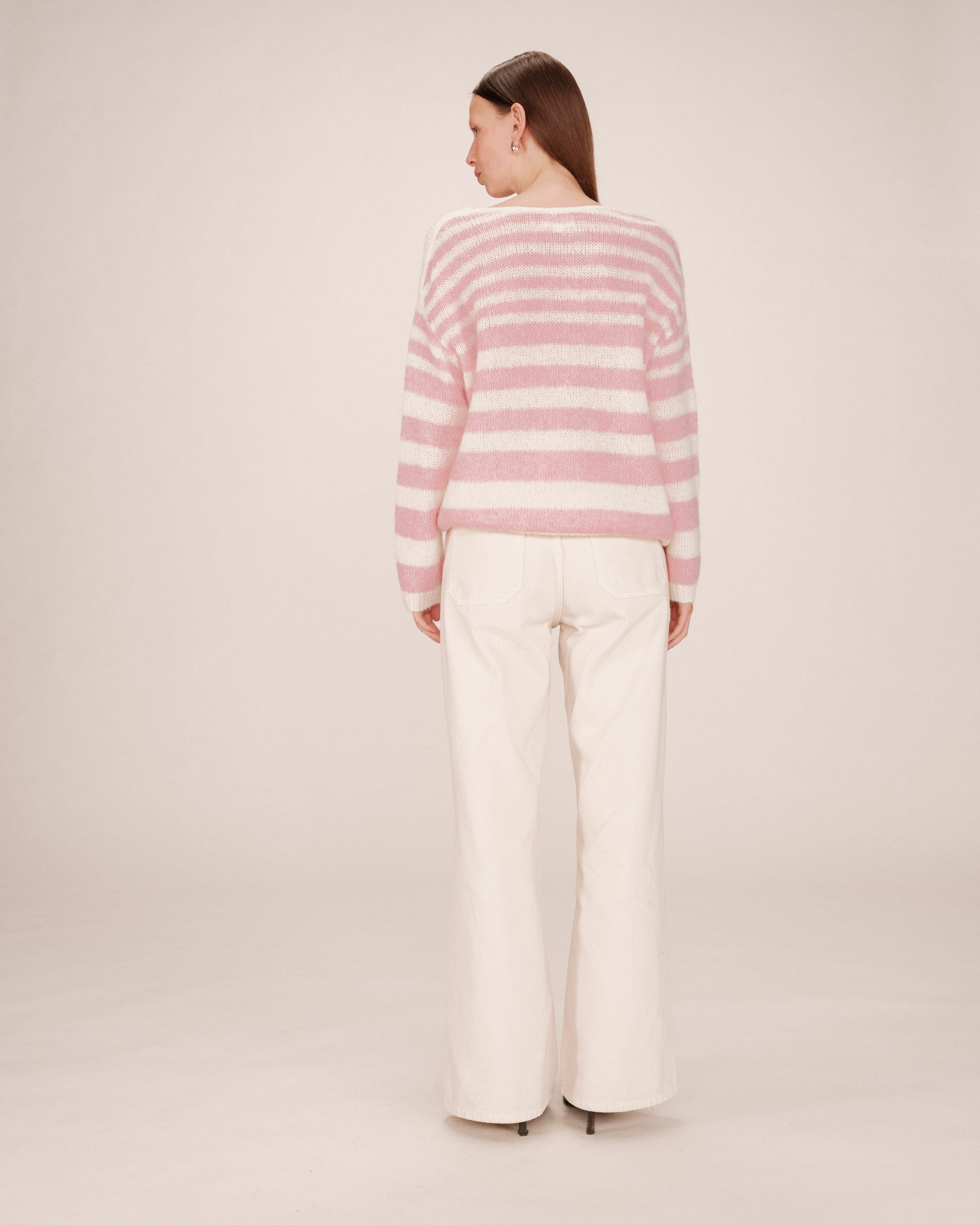 Pull A Rayures Cristal Rose Sand