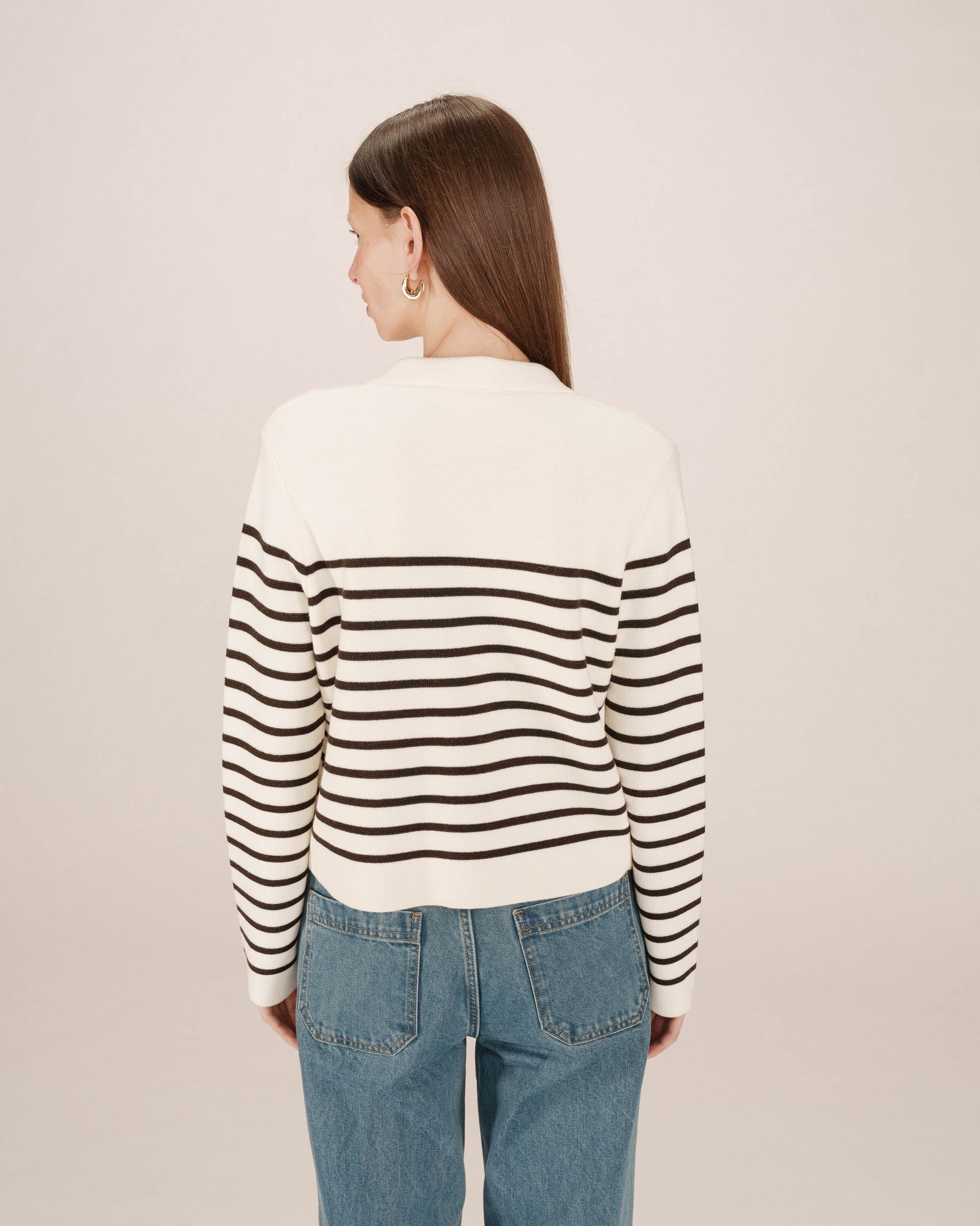 Cardigan Boutonne Ecru Sailor