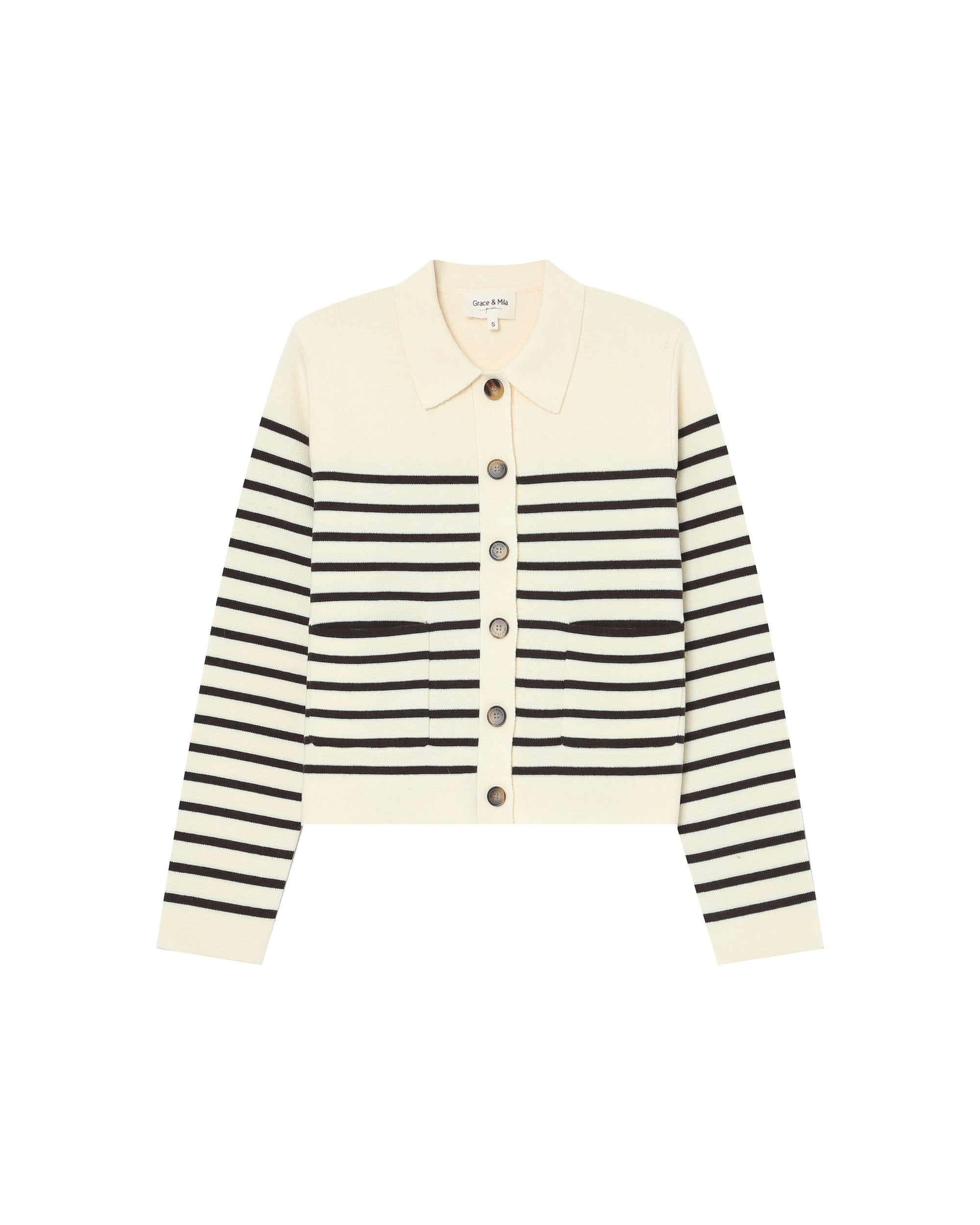 Cardigan Boutonne Ecru Sailor