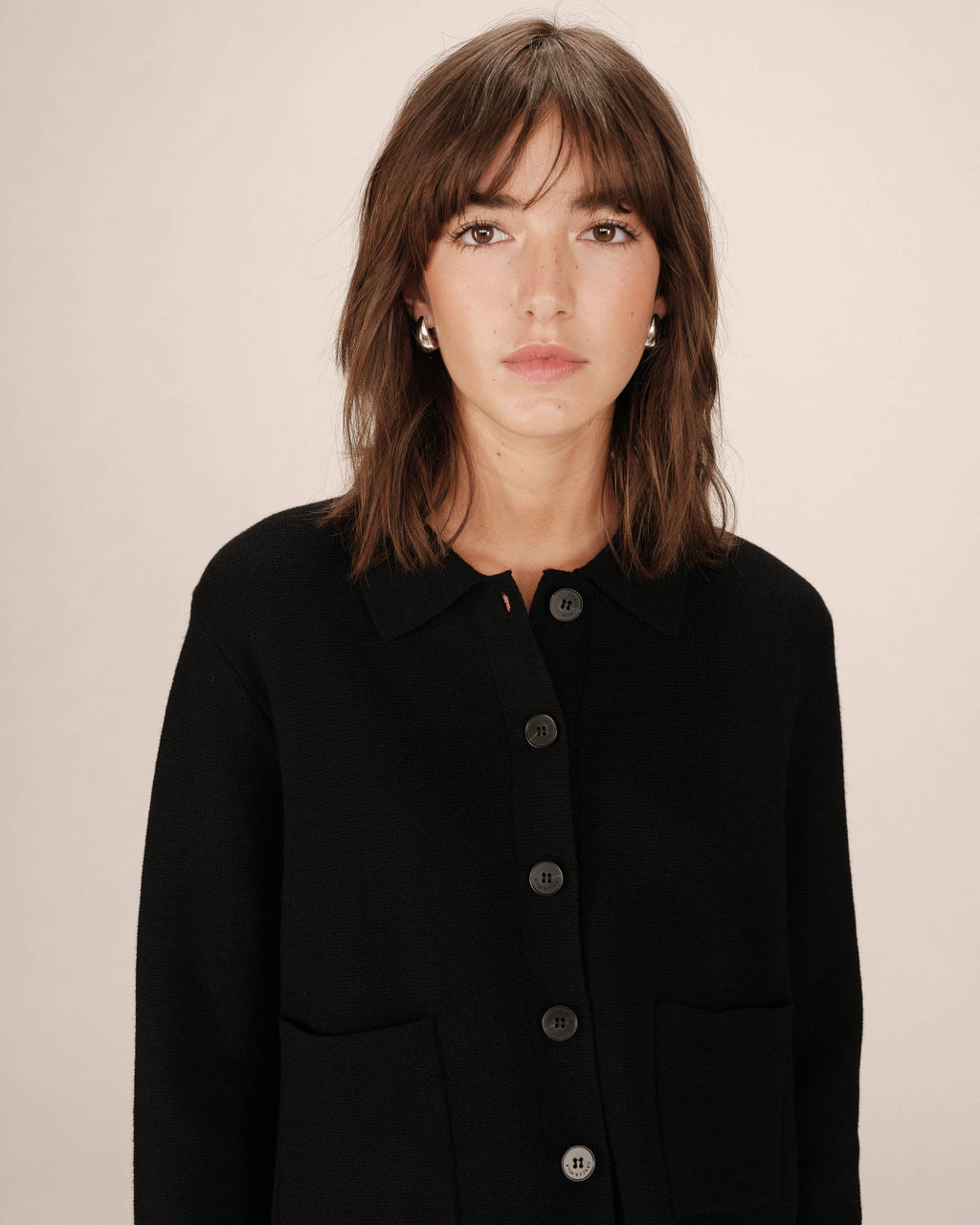 Cardigan Boutonne Noir Sailor