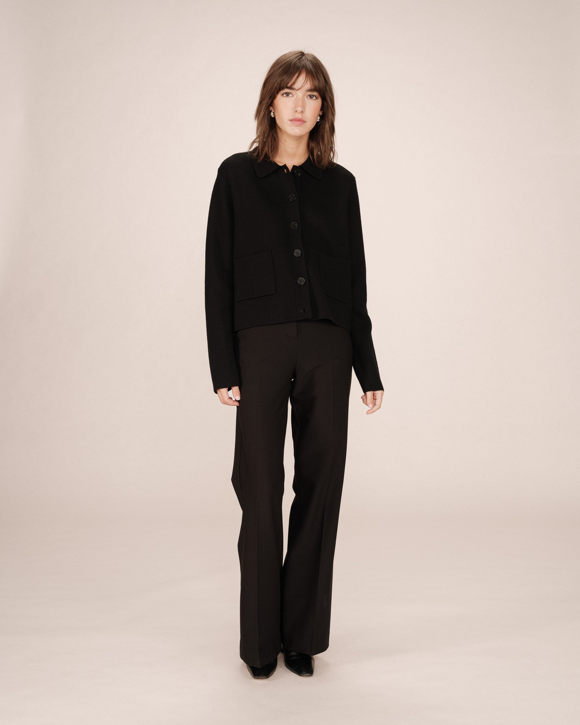 Cardigan Boutonne Noir Sailor