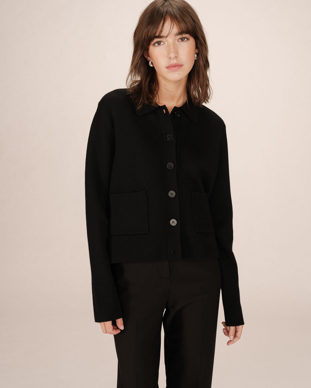 Cardigan Boutonne Noir Sailor