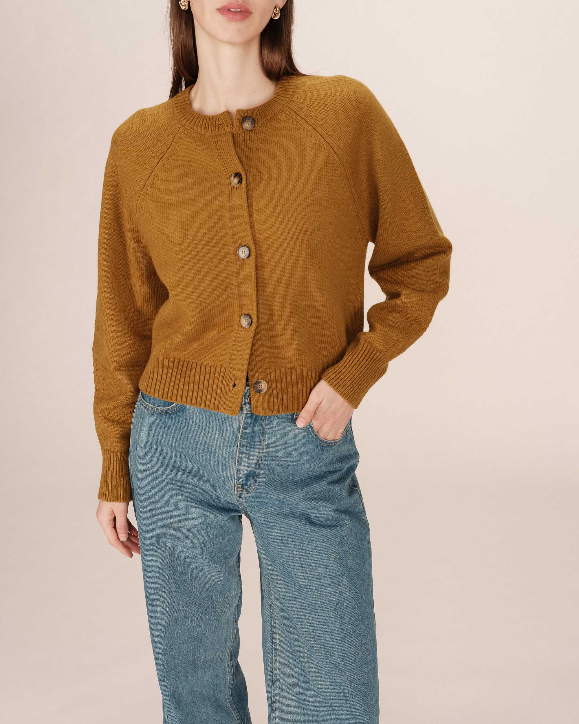 Buttoned Cardigan Khaki Sanders