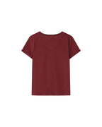 T-Shirt Col V Bordeaux Space