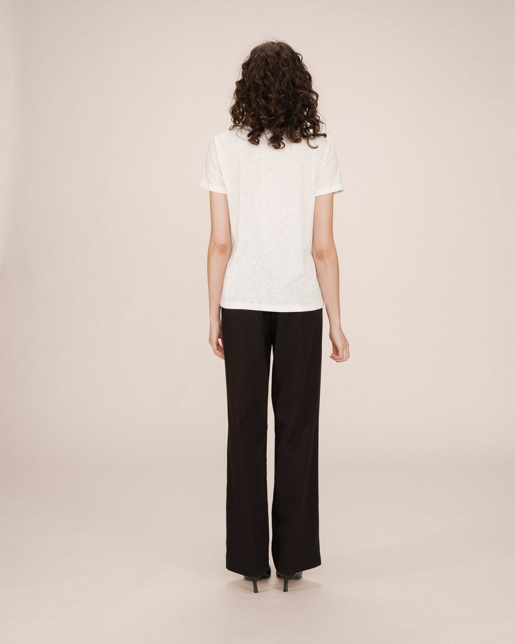 Ivory V-Neck T-Shirt Space