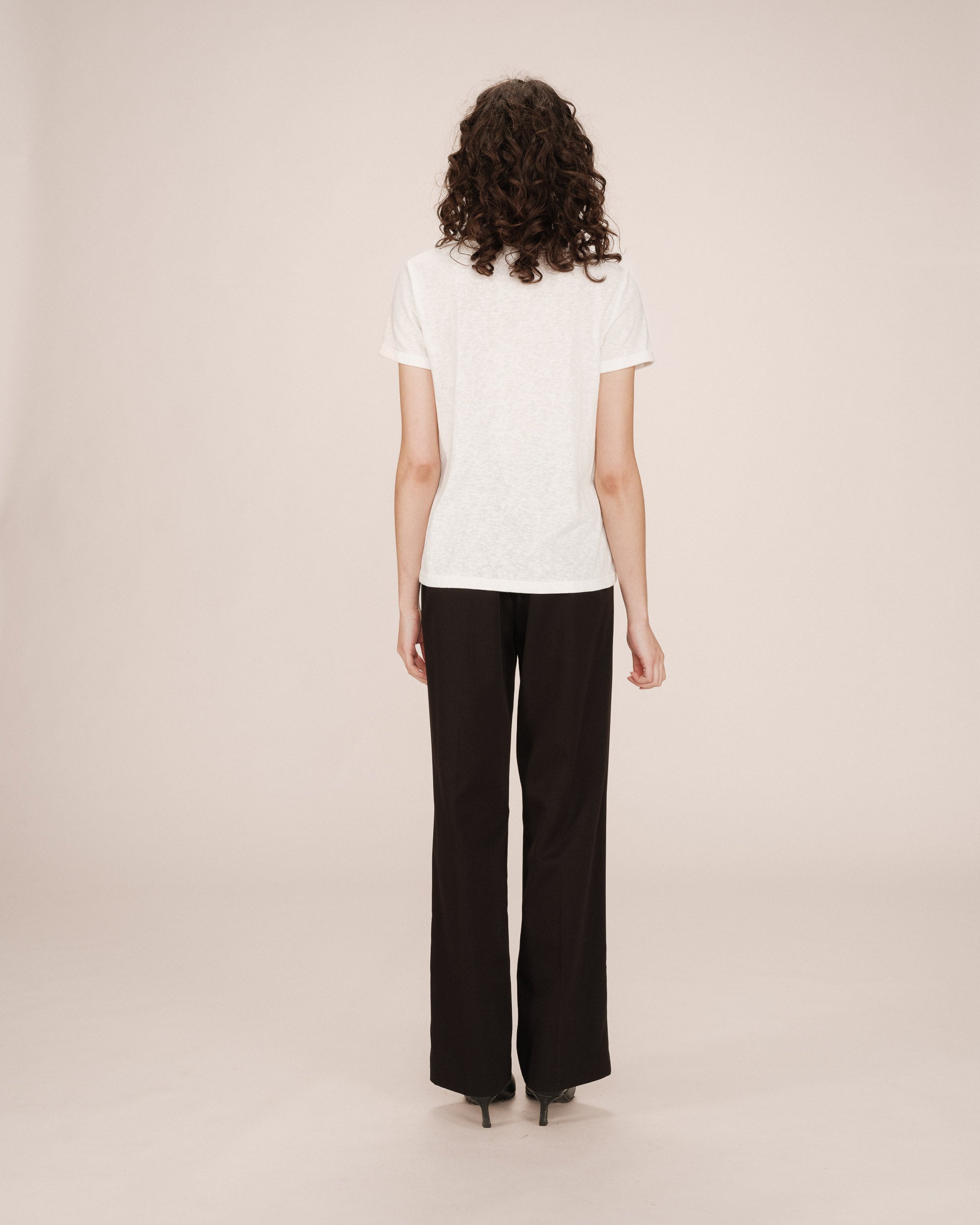 Ivory V-Neck T-Shirt Space