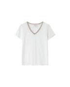 Ivory V-Neck T-Shirt Space