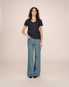 Navy V-Neck T-Shirt Space