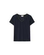 Navy V-Neck T-Shirt Space